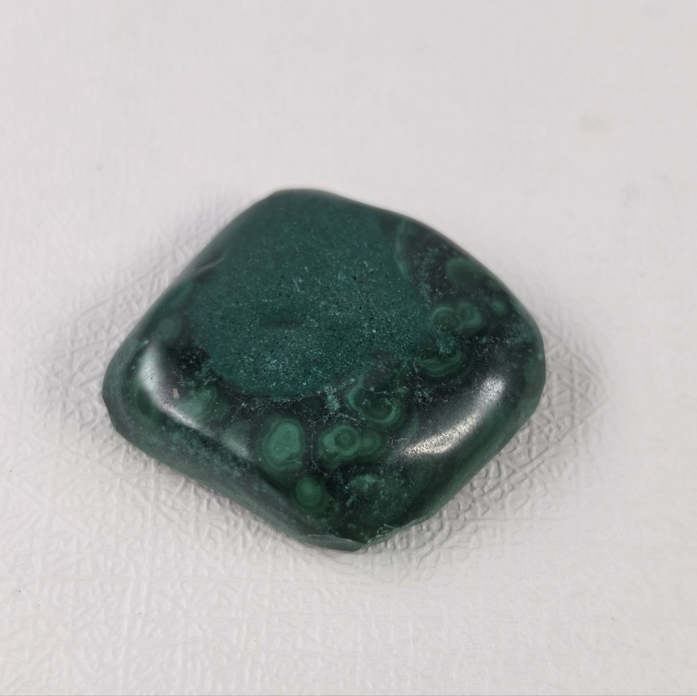​Natural Malachite Cabochon 7.28g - Square Polished Green Banded Stone